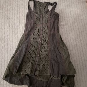 Free People dress with corset back, floral cutouts